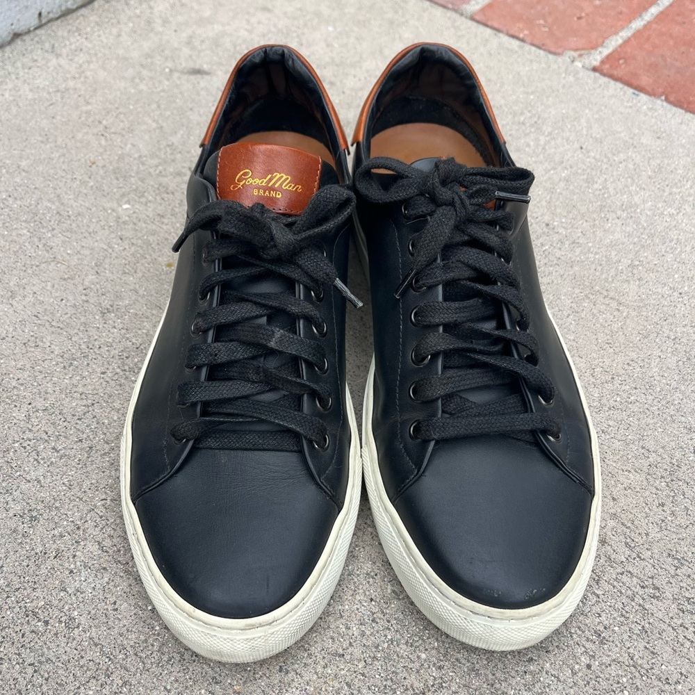 Good Man brand black with honey accent - classic legend sneaker - men’s 9